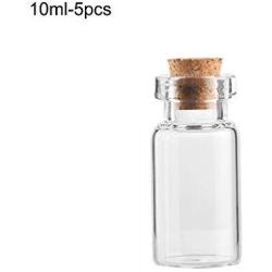 Glass Jars Bottles With Cork Stoppers 5pcs/pack Mini Glass Cork Bottles Empty Sample Jars Wishing Bottle Wedding Home Decoration Pendants Cork Stopper Storage Vial