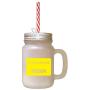 Yellow My Son Serves In The Mission Frosted Glass Mason Jar With Straw