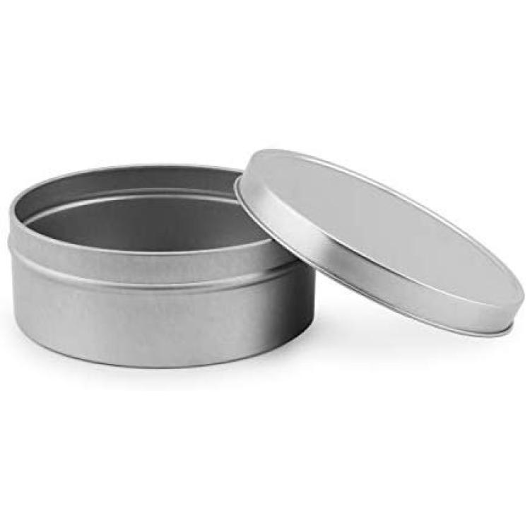 Cornucopia Brands 4-Ounce Metal Tins/Candle Tins (24-Pack); Round Containers with Slip-On Lids for