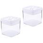 Hemoton 2pcs Plastic Containers With Lids,Plastic Storage Jars Round Containers Organizer for Nuts Tea Spice Dry Food(0.9L)