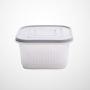 TOPBATHY Food Storage Containers Portable Square Crisper Food Draining Sealed Dryer Box for Kitchen Onion Ginger Garlic Fruit Vegetables(Grey)