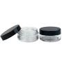 (Quantity: 20 Pieces) Beauticom 10G/10ML Round Clear Jars with Black Lids for Lotion, Creams, Toners, Lip Balms, Makeup Samples - BPA Free