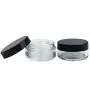 (Menge: 20 Stück) Beauticom Klare Runden Gläser (10ml/10g) mit schwarzen Deckeln für Lotionen, Cremes, Toner, Lippenbalsam, Make-up-Proben – BPA-frei