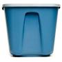 HOMZ 18 Gallon Eco Storage Container, Blue Base, Silver Lid, 4 Pack