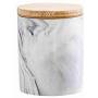 Food Storage Canister, Ceramic Food Storage Jars with Airtight Bamboo Lid, Kitchen Canister for Home and Kitchen Serving for Coffee, Sugar, Tea, Flour and More, 360ML/ 1300ML (Grey 360ML)