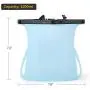 Améliorez vos sacs réutilisables en silicone – Organisateur pliable étanche pour liquides alimentaires avec fermeture éclair – Sacs de conservation et de cuisine – pour lait, viande, légumes, surgelés, collations (Bleu) Améliorez vos sacs réutilisables en silicone – Organisateur pliable étanche pour liquides alimentaires avec fermeture éclair – Sacs de conservation et de cuisine – pour lait, viande, légumes, surgelés, collations (Bleu)
