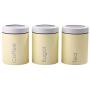 Adzukio Modern Stylish Canisters Sets for Kitchen Counter, 3-piece canister for Tea Sugar Coffee Food Storage Container Multipurpose (Light Yellow)