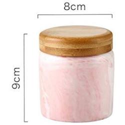 Originality Marble Grain Kitchen Ceramics Seal Up Pot Coarse Cereals Coffee Tea Seasoning Storage Tank With Cover Storage Jar,Pink S