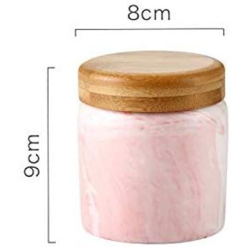 Originality Marble Grain Kitchen Ceramics Seal Up Pot Coarse Cereals Coffee Tea Seasoning Storage Tank With Cover Storage Jar,Pink S