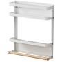 TaemBuy Magnetic Spice Rack Organizer Tier Refrigerator Spice Storage Shelf Refrigerator Organize Jar of Olive Oil Cooking Oils Salt Pepper Small Things White