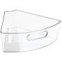 mDesign Plastic Kitchen Cabinet Lazy Susan Storage Organizer Bin with Handle - Medium Pie-Shaped 1/6 Wedge, 4" Deep Container - Organize Snacks, Food Packets, Pasta, Condiment Jars, Coffee - Clear