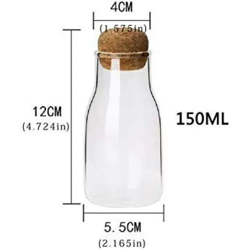 Bouteilles de Stockage en Verre de 3 Tailles Scellées, Compatible pour Contenants de Produits en Gros avec Bouchon, Idéal pour les Épices, les Conserves, Organisateur de Boîtes, 150ml Bouteilles de Stockage en Verre de 3 Tailles Scellées, Compatible pour Contenants de Produits en Gros avec Bouchon, Idéal pour les Épices, les Conserves, Organisateur de Boîtes, 150ml