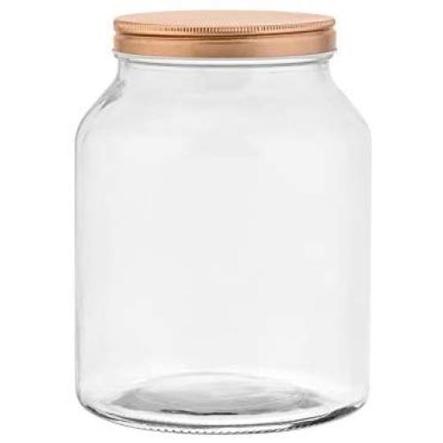 Amici Home 7CN359R Branson Glass Storage Jar 96 Fluid Ounces Clear with Copper Lid