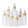 3 Pièces Flacons en Verre de 30ML 1OZ Remplissables avec Bouchon en Caoutchouc Blanc et Anneau en Bois Transparent 3 Pièces Flacons en Verre de 30ML 1OZ Remplissables avec Bouchon en Caoutchouc Blanc et Anneau en Bois Transparent