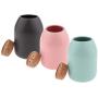 Flameer Pack 3, Kitchen Canister, Food Storage Container, Ceramic Pot Jar for Cereal Tea Sugar Serving Button Cork Stopper 800ml