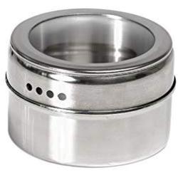 Magnetic Spice Tins Jars Cans Container Storage Organizer with Clear Lid Side Sift and Pour for Small Kitchens