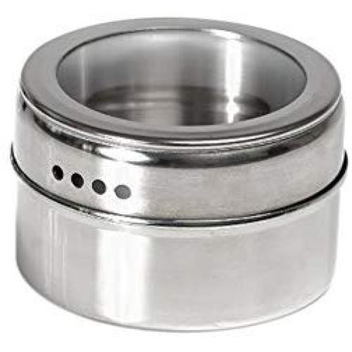 Magnetic Spice Tins Jars Cans Container Storage Organizer with Clear Lid Side Sift and Pour for Small Kitchens