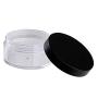 1Set 60ml 2oz Empty Clear Make-up Powder Puff Case Loose Powder Box Face Powder Blusher Container Jars With Sponge Puff Black Lid Sifter For Foundation Cosmetic