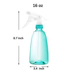 Youngever 4 Pack Empty Plastic Spray Bottles, Spray Bottles for Hair and Cleaning Solutions, 4 Pack 16 Ounce Bottles in 4 Colors