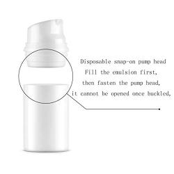 2Pcs Disposable White Airless Pump Bottle with Lid Empty Plastic Vacuum Pump Dispenser Cosmetic Container Vials Jars Pots Makeup Holder for Lotion Essence Emulsion (120ml/4oz)