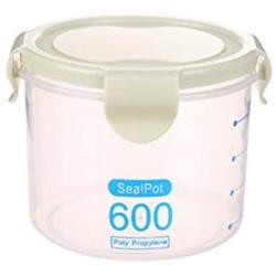 Kimanli Plastic Sealed Cans Kitchen Storage Box Transparent Food Canister Keep Fresh Jar (Green)