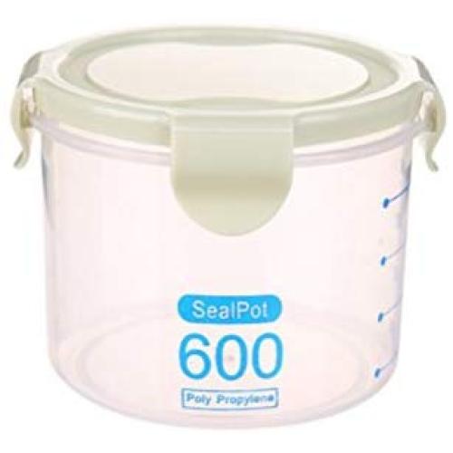 Kimanli Plastic Sealed Cans Kitchen Storage Box Transparent Food Canister Keep Fresh Jar (Green)