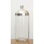 Italo Ottinetti Glass Jar with Polished Aluminium Lid 1.5 Litre Aluminum, Metallic, One Size