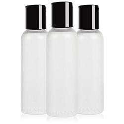 SHANY Frosted Plastic PET Cosmo Bullet Squeeze Bottle/Flip Cap Lid - Portable Liquid Container in Travel Size Bottle - BPA-Free - Set of 3, 2oz