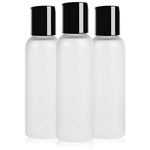SHANY Frosted Plastic PET Cosmo Bullet Squeeze Bottle/Flip Cap Lid - Portable Liquid Container in Travel Size Bottle - BPA-Free - Set of 3, 2oz