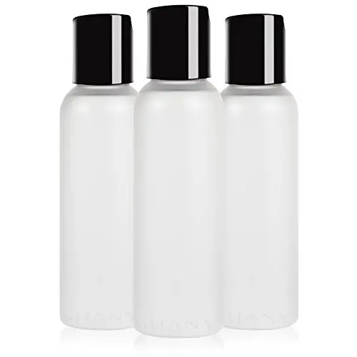 SHANY Frostet Plast PET Cosmo Kugelhahn Flaschen/Kappe – Tragbarer Flüssigkeitsbehälter in Reisegröße – BPA-frei – Set von 3, 2oz