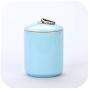 Tea Container Kitchen Storage Jars Traveling Tea Tin Cans Yellow Blue Spices Storage Box Sealed Ceramic Scented Tea Jar Pot,Seyou Sky Blue