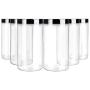 6 Pack 32oz / One Quart Clear Plastic Jars with Black Ribbed Lids. BPA Free PET Food Canisters for Kitchen &amp; Household Storage of Dry Goods, Peanut Butter,Nuts,Cookie,Pie and More.