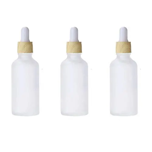 3 Pièces Flacons en Verre de 30ML 1OZ Remplissables avec Bouchon en Caoutchouc Blanc et Anneau en Bois Transparent 3 Pièces Flacons en Verre de 30ML 1OZ Remplissables avec Bouchon en Caoutchouc Blanc et Anneau en Bois Transparent