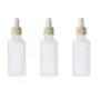 3 Pièces Flacons en Verre de 30ML 1OZ Remplissables avec Bouchon en Caoutchouc Blanc et Anneau en Bois Transparent 3 Pièces Flacons en Verre de 30ML 1OZ Remplissables avec Bouchon en Caoutchouc Blanc et Anneau en Bois Transparent