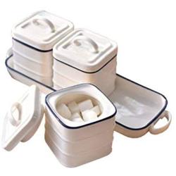 Mini Spice Jars Japanese-style ceramic cover with Nordic kitchen household seasoning tank set