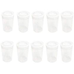 KyStudio 20 PCS Clear Round Plastic Deli Cups 2oz 60ml Clear Beads Rhinestones Storage Jar Bottle with Lids