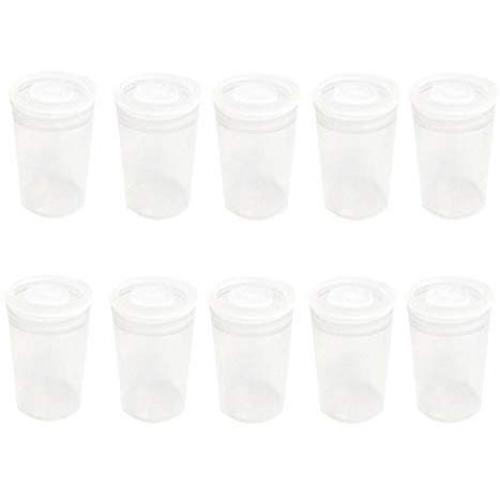 KyStudio 20 PCS Clear Round Plastic Deli Cups 2oz 60ml Clear Beads Rhinestones Storage Jar Bottle with Lids