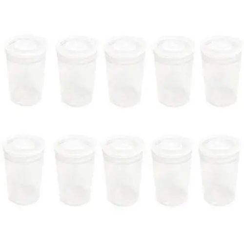 KyStudio 20 PCS Clear Round Plastic Deli Cups 2oz 60ml Clear Beads Rhinestones Storage Jar Bottle with Lids