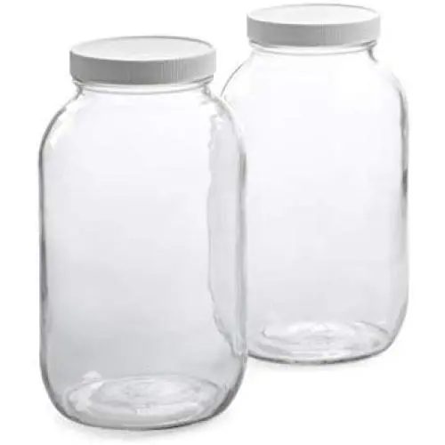 1790 Half Gallon Glass Jars (64oz) 2-Pack - Includes 2 Airtight Lids, Muslin Cloths, Rubber Bands - BPA Free, Dishwasher & Freezer Safe - Perfect for Kombucha, Kefir, Canning, Sun Tea, Fermentation 1790 Half Gallon Glass Jars (64oz) 2-Pack - Includes 2 Airtight Lids, Muslin Cloths, Rubber Bands - BPA Free, Dishwasher & Freezer Safe - Perfect for Kombucha, Kefir, Canning, Sun Tea, Fermentation