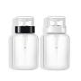 3 Pcs (200ml/6.8oz) Clear Empty Pump Pressing Bottle with Flip Lid Nail Polish Remover Holder Refillable Portable Makeup Holder Jars Pot Travel Storage Sub Bottling for Liquids