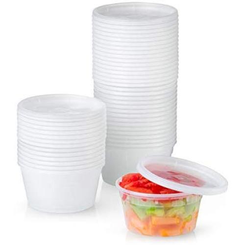 Plastic Deli Food Storage Containers with Airtight Lids (12 oz. - 48 Sets)