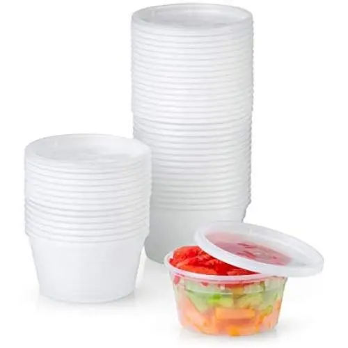 Plastic Deli Food Storage Containers with Airtight Lids (12 oz. - 48 Sets) Plastic Deli Food Storage Containers with Airtight Lids (12 oz. - 48 Sets)