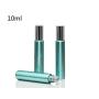 6Pcs 10ml/0.33oz Upscale Glass Roller Bottle Empty Glass Dropper Cosmetic Sample Packing Vial Container Holder Pot Jar With Metal Roller Ball and Silver Caps(Green)