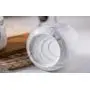 Keramik Zuckerbehälter Set mit Salzstreuer, Pfefferbehälter & Gewürzbehälter, mit Holzdeckel & Löffel, Grau