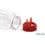 SALUSWARE - 12 PACK - 9.5 Oz with Red Cap ?Plastic Jars Bottles Containers ? Perfect for Storing Spice, Herbs and Powders ? Lined Cap - Safe Plastic ? PET - BPA free - Made in the USA