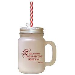 Maroon By Small Simple Things Great Things Brought Pass Frosted Glass Mason Jar With Straw