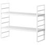 HFREOI 2-Tier Countertop Rack, Tabletop Storage Organizer Shelf Holder for Jars Bottle Bathroom Cans Foods Spice Height-Adjustable, White