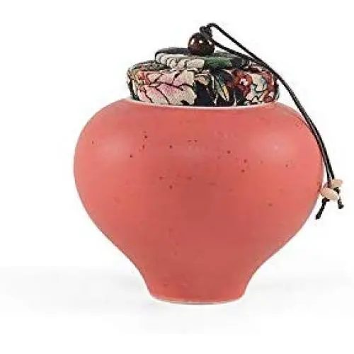 Bunte Porzellan Tee Box Mini Rohkeramik Tee-Stoffbehälter für Küche Lebensmittelfläschchen mit Deckel Fall/Behälter/Topf, Rot