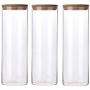 UPKOCH 1800ml Transparent Glass Jars Grain Storage Container with Cover for Tea Coffee Spice Candy (10x25cm)