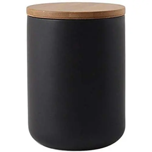 TNKML Ceramic Coffee Canister Airtight With Sealed Bamboo Lid 800Ml Kitchen Food Storage Jar Container For Tea Sugar Coffee Bean Nuts Grain 800Ml